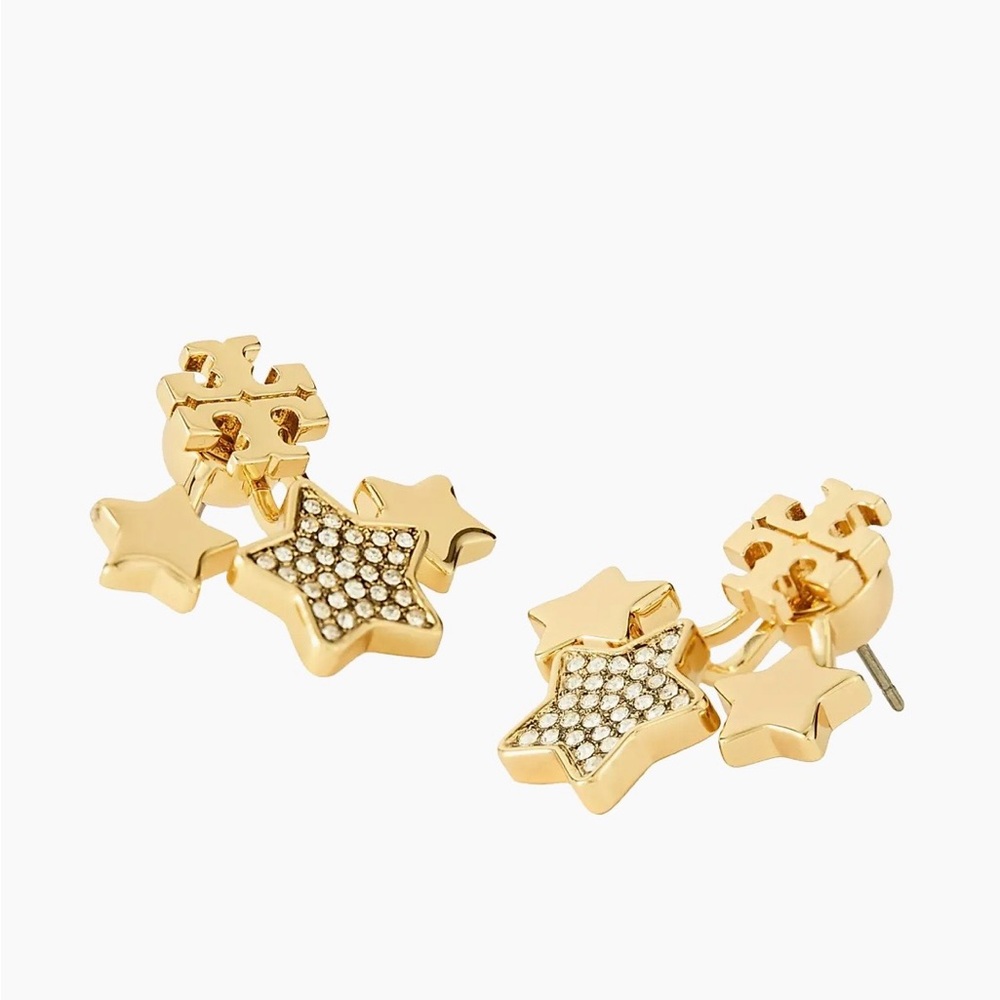 Tory Burch Kira Shooting Star Earrings in Gold and Black